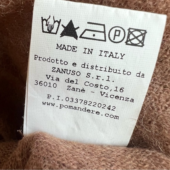 POMANDÈRE Made In Italy Light Brown Alpaca Blend Sweater, size 42 IT or S - Picture 2 of 8